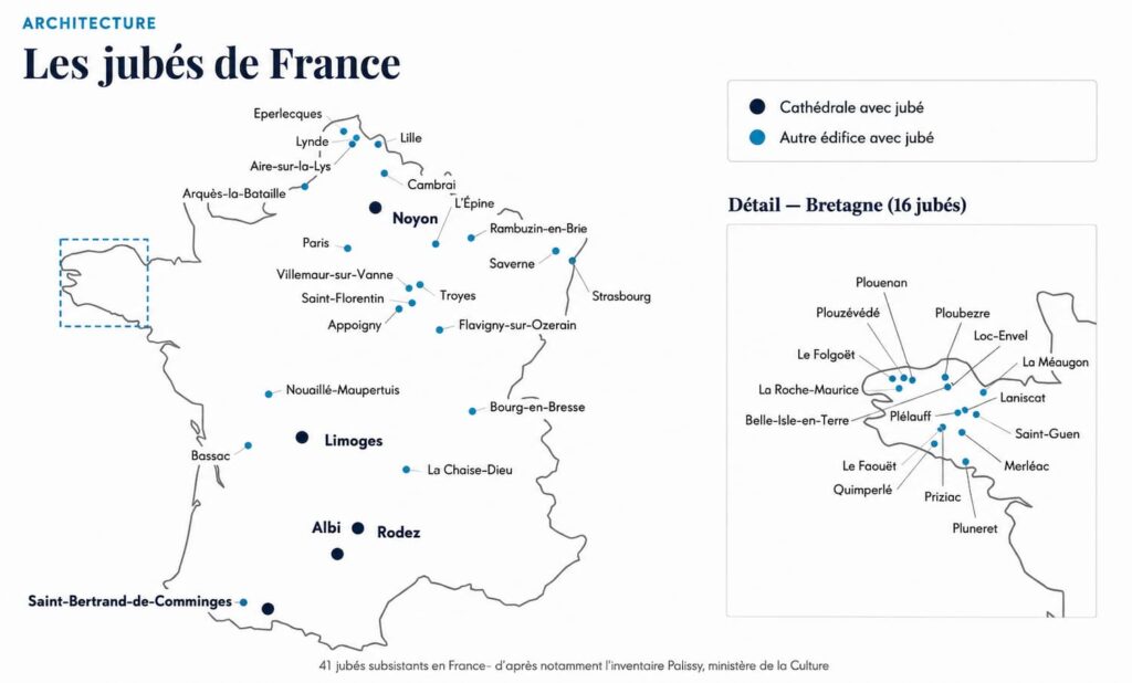 Carte des Jubés de France